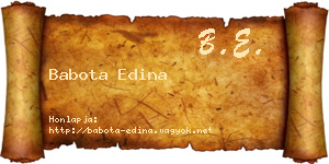 Babota Edina névjegykártya