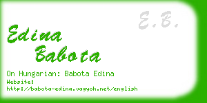 edina babota business card